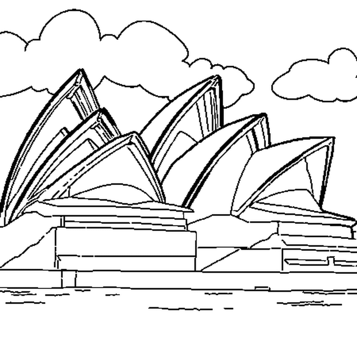 Сиднейский оперный театр Австралия рисунок