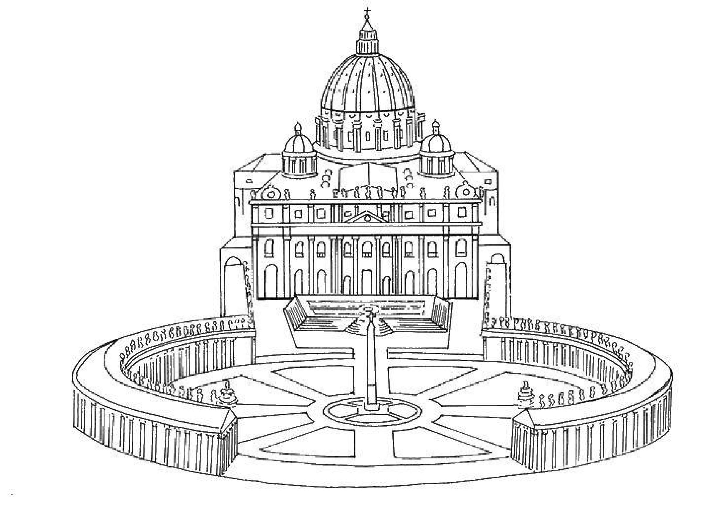 Площадь Святого Петра в Риме чертеж