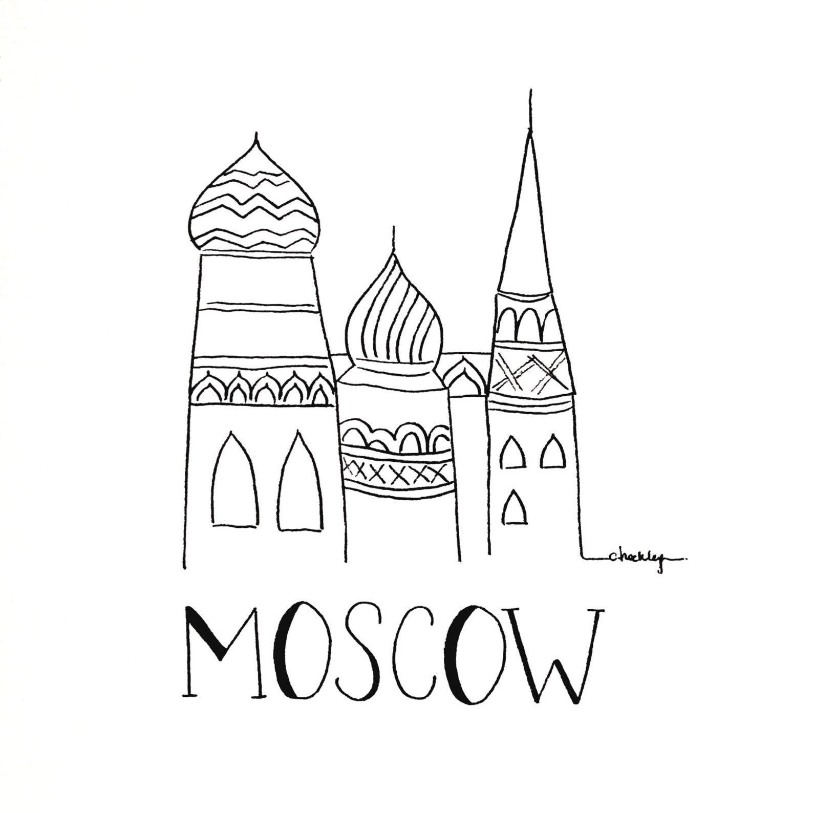 Рисунок Москвы несложный