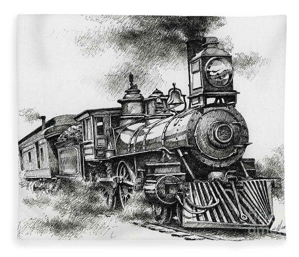 Старинная гравюра поезд