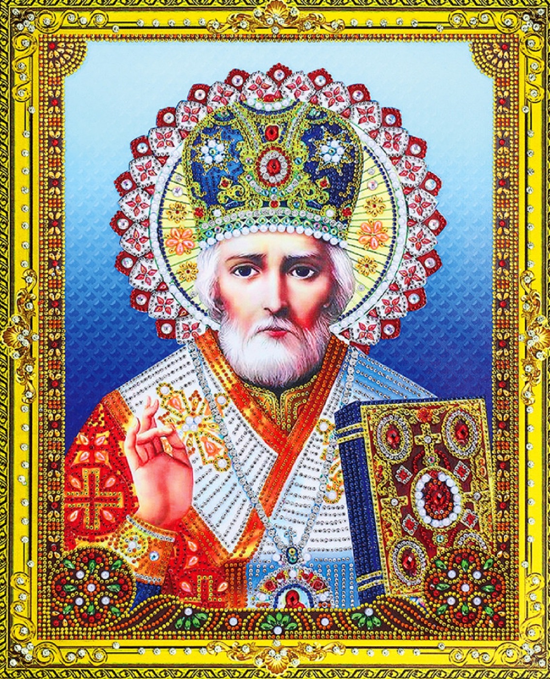 Алмазная мозаика икона Николая Чудотворца